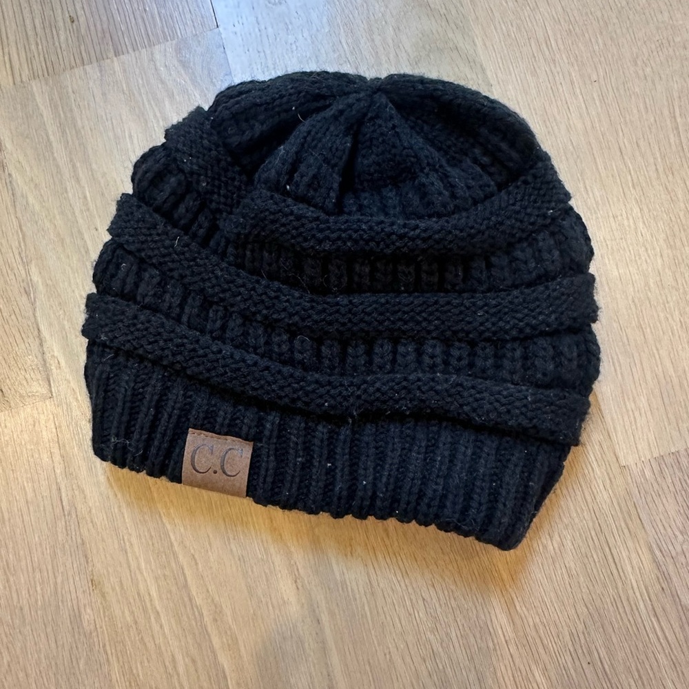 C.C Classic Black Knit Beanie